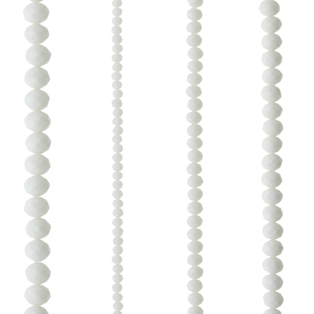 White Faceted Glass Rondelle Beads by Bead Landing™